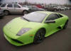 Front end of green lamborghini murcielago