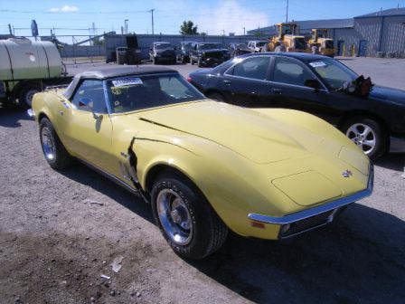Yellow '69 Convertible Corvette 327